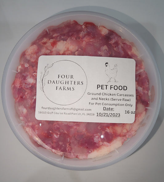 PET FOOD Raw (Ground Chicken carcasses and necks) 16 oz